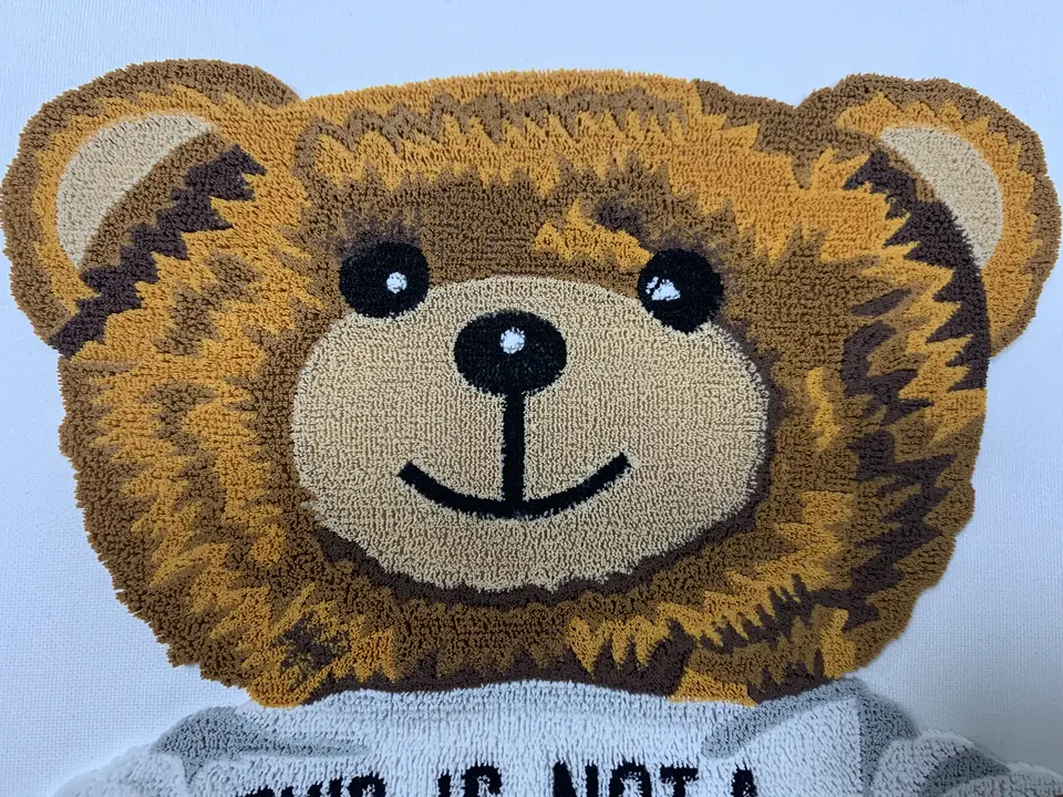 Custom Toothbrush Embroidery | 3D Teddy Bear Turf Embroidery Patch