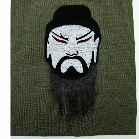 Custom Toothbrush Embroidery | Opera Mask 3D Flocking Embroidery + Tassel Embroi