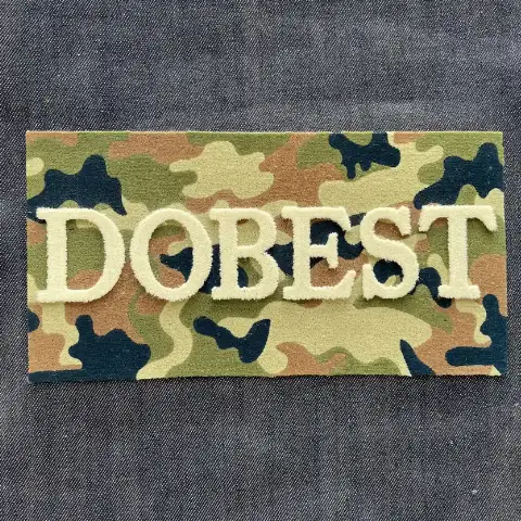 Two-layer toothbrush embroidery with high-low segmented stitching, DOBEST + camo