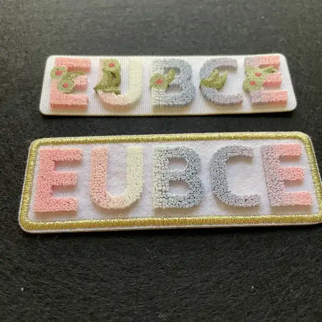 Custom Gradient Toothbrush Embroidery Embroidered Patch with Self-Adhesive Backing, Peel-and-Stick Letter Patch