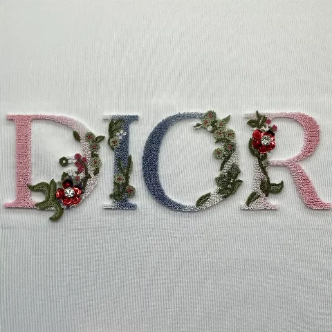 Custom Toothbrush Embroidery Logo Patch with Hand-Beaded Detail | Turf Embroidery