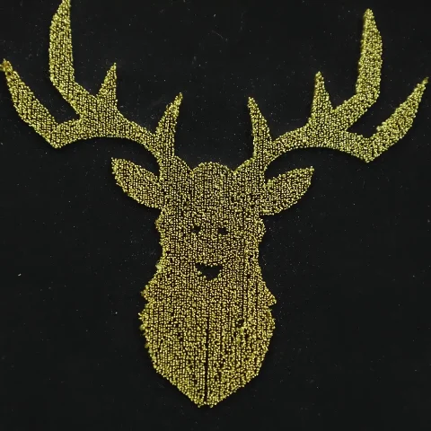 Golden Deer in 3D Toothbrush Embroidery | Vertical Pile Embroidery