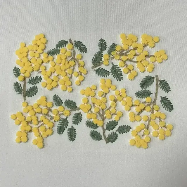 Toothbrush embroidery + flat embroidery combination — acacia tree