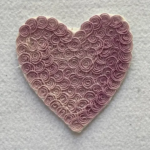 Photochromic Cord Embroidery Patch | Custom 3D Heart Appliqué Label