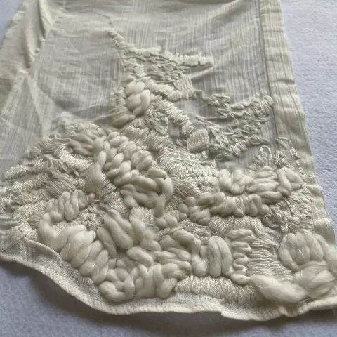 Chunky Wool Cord Embroidery + Flat Embroidery Combination | Haute Couture Icelandic Wool Relief Embroidery