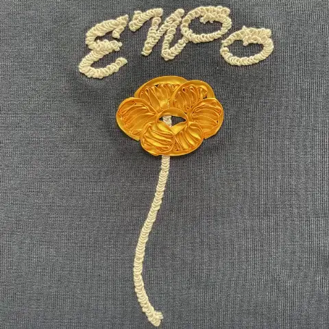 Ribbon embroidery + thick-thread cord embroidery