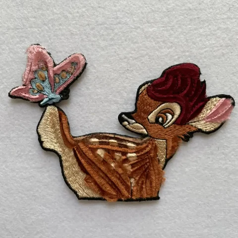 Disney Cartoon Fawn Plush Laser-Cut Embroidered Patch Customization and Design