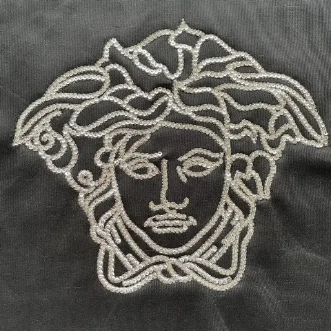 Baroque Vintage Medusa Silver Sequin Embroidery