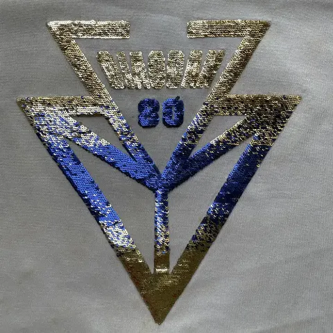 Sequin Embroidery for Athletic Streetwear Brands | Double-Sided, Two-Tone Flip-Sequin Patch