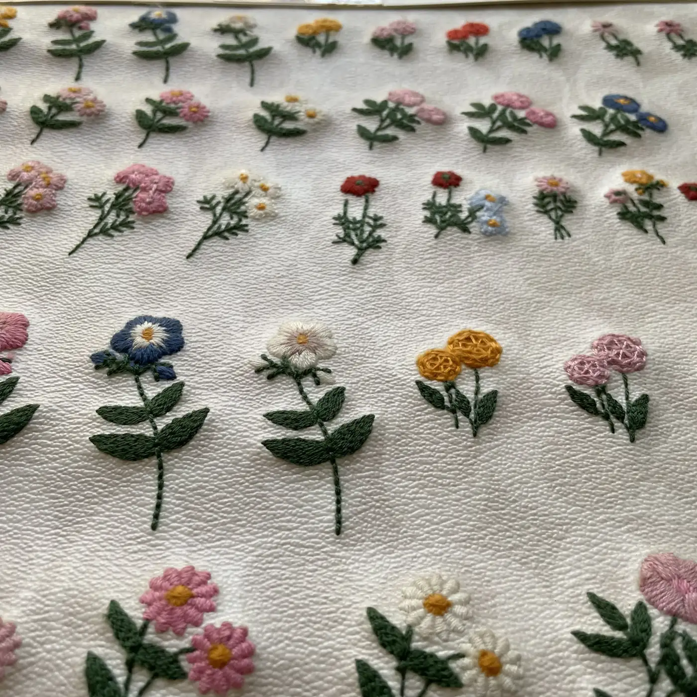 小雏菊羊毛线满幅碎花绣面料 图3