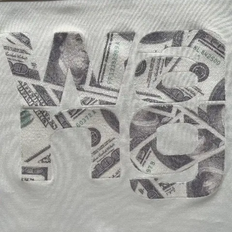 Backing-Free Embroidery | T-Shirt Creative Lettering Backing-Free Tatami Embroidery + Heat Transfer