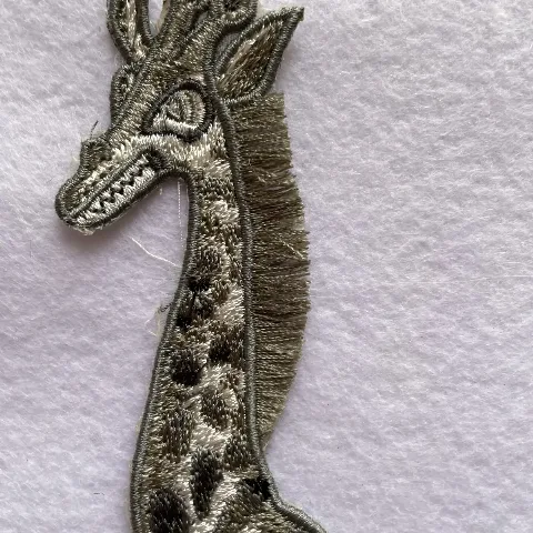 Giraffe Faux-Mane Tassel-Embroidery Fabric Appliqué Embroidered Patch