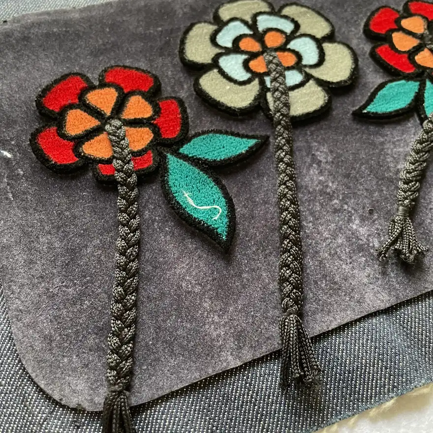 立体花朵编织辫绳垂吊流苏穗服装刺绣布贴 图4