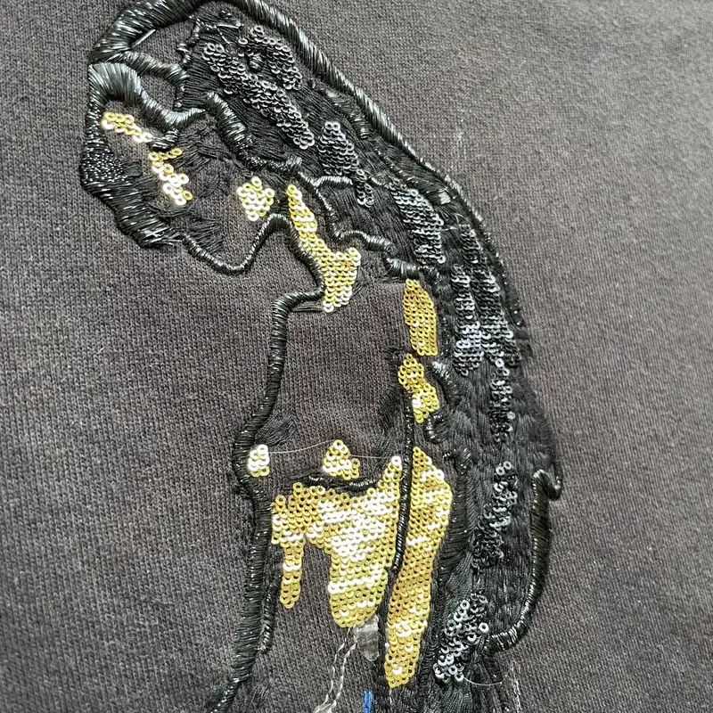 暗黑神话金鳞美人鱼卫衣胸前扁金线绣花片