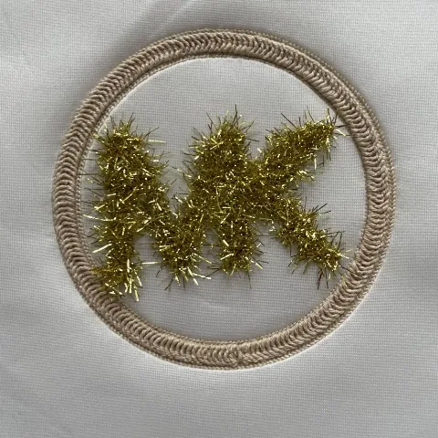 Christmas Holiday-Style Glitter-Thread 3D Letter Appliqué Embroidered Patch