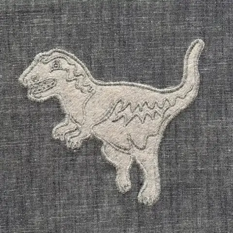 T-Rex needle-pile embroidery short-pile satin outline fabric patch large embroidered emblem