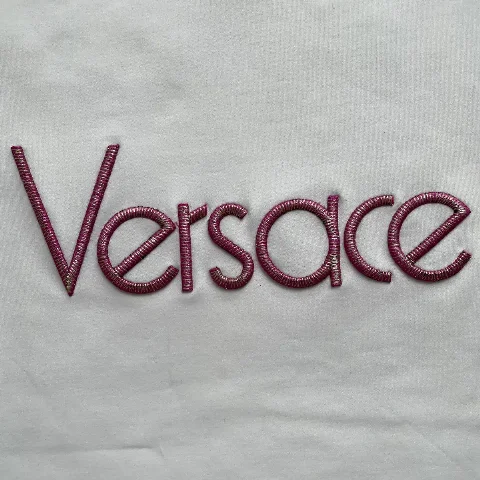 Gold and silver metallic thread two-tone lettering 3D foam machine embroidery