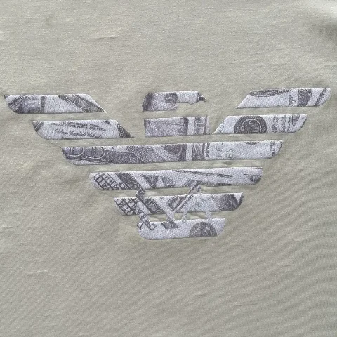 Eagle-logo skin-friendly soft backing-free computerized embroidery