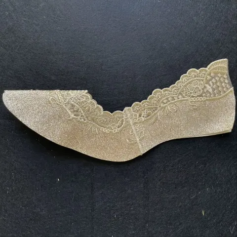 Custom laser-cut hollow embroidery | Breathable laser-cut perforated embroidery for glitter shoe uppers